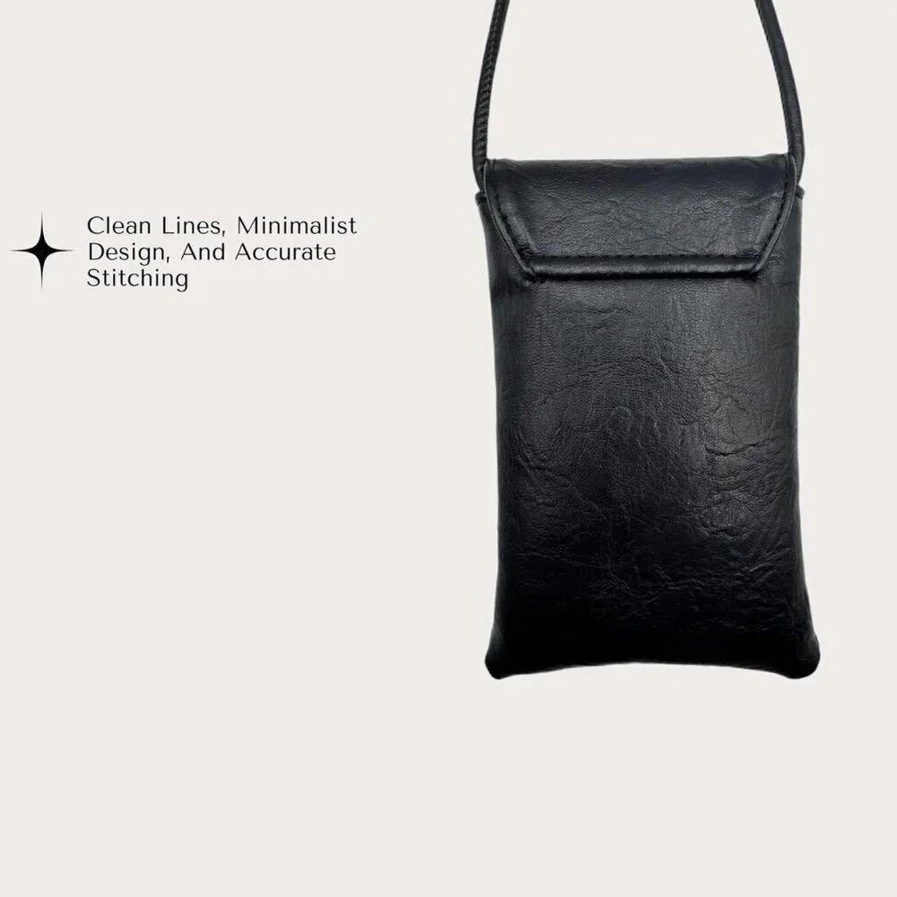 Vegan Leather Phone Crossbody Bag Small Compact Eco-Friendly Purse for Women